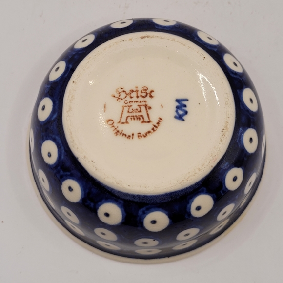 Vintage Original Bunzlau Germany Pottery Spotted Bowl 4" - Picture 4 of 6